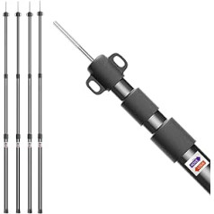 Aotlet Markīzes stabs, telts stabi ar 3 segmentiem, teleskopiskie telts stabi dārzam, balkons, kempinga piederumi, 90-230 cm