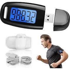 3D Walking Pedometer, 3D Pedometer, Simple Pedometer, Sports Pedometer, USB Rechargeable Pedometer, Pedometer for Walking, Real Time Track Steps for Men, Women, Children (with