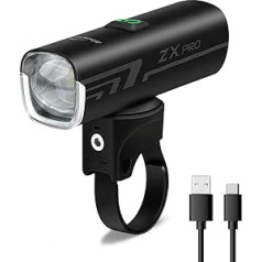 MagicShine Bicycle Light ZX sērijas velosipēda lukturis, StVZO apstiprināts LED velosipēda lukturis, IPX6 ūdensnecaurlaidīgs velosipēda lukturis, USB uzlādējama velosipēda lampa, priekšējais apgaismojums, piemērots braukšanai ar velosipēdu