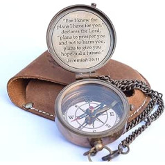 NEOVIVID Engraved Compass for I Know The Plans I Have for You, Jeremiah 29 11, Christening Gifts, Easter, Birthday, Mother's Day, Father's Day, Graduation Gift, Wedding Gifts