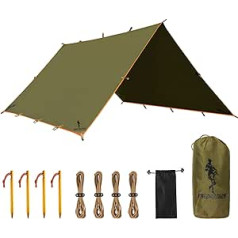 FREE SOLDIER Waterproof Portable Tarpaulin Multifunctional Outdoor Camping Travel Awning Backpacking Tarpaulin Shelter Rain Cover