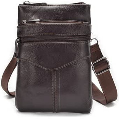 aorom Skirucksack Men Genuine Leather Shoulder Male Business Belt Bag Small Briefcase Waist
