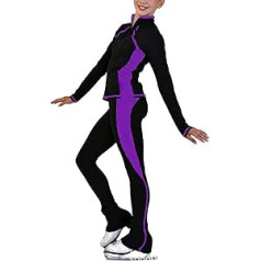 COYI čiuožimo treniruočių striukės ir kelnės, mergaičių dailiojo čiuožimo antblauzdžiai, čiuožimo sportinės aprangos komplektas (dydis: 140, spalva: violetinė)