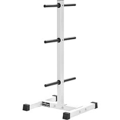 Bad Company Weight Plate Stand I 6 Disc Holders Weight Plates Max. Load Capacity 150Kg - White