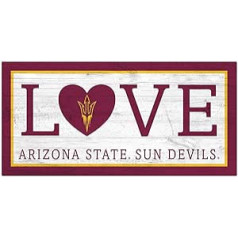 Fanu izveide NCAA Arizonas štata Sun Devils Unisex Arizonas štata Love Schild Team krāsa, 6 x 12