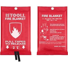 Feuerlöschdecke für Haus und Küche, Fiberglas Fire Emergency Blanket Unterdrückung Flammhemmende Decken für Haus, Schule, Kamin, Camping, Grill, Auto, BBQ, Lager (2er-Pack)