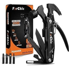 Hammer Multi Tool 12 in 1 Hammer Camping Gear Survival Tool Ziemassvētku dzimšanas dienas dāvana vīriešiem, DIY Palīgstrādnieks, tēvs/tētis, vīrs, draugs, viņš, sievietes