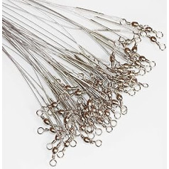 60 Pieces Fishing Wire Leaders Nylon Coated Fishing Line Wire Leaders with Swivels and Snaps 6