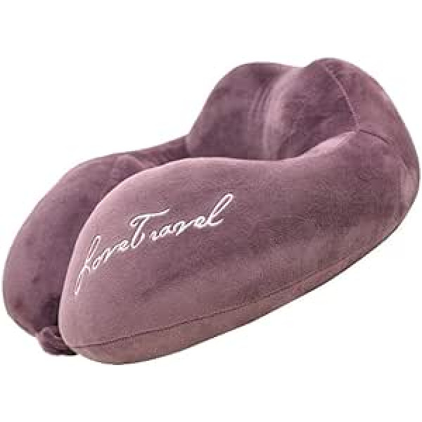 ADITAM Comfortable Portable Neck Support Pillow, Memory Foam Pillow, U-shaped Travel Pillow, Airplane, Travel, Sleep, Neck Pillow, Car Pillow, Purple Double The Comfort