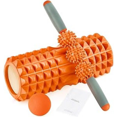 HBselect 3 in 1 Fascia Roller Set Spine Foam Roller Massage Rollers Duoball Massage Sticks Massage Ball