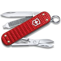 Victorinox Classic Precious Alox kabatas nazis 5 funkciju šveicē ražots daudzfunkciju rīks ar šķērēm Atslēgu piekariņš Ikonisks sarkans ar dāvanu kastīti