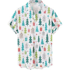 Vyriška kalėdinė apranga Vyriški marškiniai trumpomis rankovėmis Vyriški Kalėdų Senelio 3D skaitmeninio spausdinimo mygtuko marškinėliai trumpomis rankovėmis marškinėlių viršus