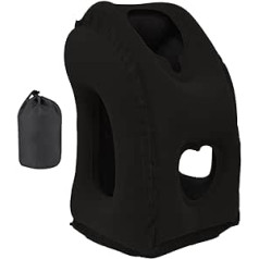 LOVIVER Inflatable Travel Pillow Office Neck Pillow for Sleeping Travel Black