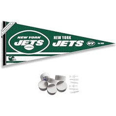 New York Jets vimpeļu reklāmkarogs un sienas piestiprināšanas paliktņi