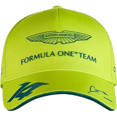 Aston Martin F1 Team — oficiālās Formula 1 preces — Fernando Alonso komandas pilota Lime Green beisbola cepure — bērniem — regulējama, laima zaļa, viena izmēra, laima