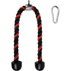 A2ZCARE triceps rope 27-36 inch rope length, pull-down fitness cable attachment machine with solid non-slip end