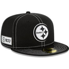 New Era NFL Pitts, Steelers Authentic Black 2019 Sideline 59FIFTY Road Cap