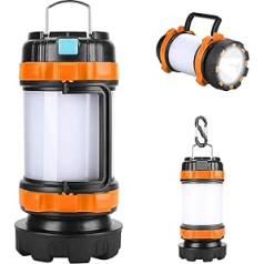 AlpsWolf Wiederaufladbare Camping-Laterne Taschenlampe, 800 Lumen, 6 Beleuchtungsmodi, 4000 mAh PowerCore, IPX4 wasserdicht, tragbar für den Notfall, perfekt für die Suche, Camping, Wandern, Outdoor-Aktivitäten