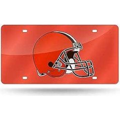 Rico Industries NFL Cleveland Browns lāzera inkrustācijas metāla numura zīmes etiķete, 6