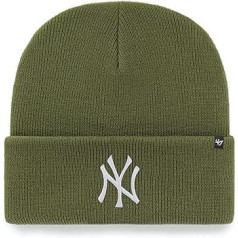 '47 MLB New York Yankees Haymaker Cuff Knit Unisex Beenie, balts logotips, krāsa