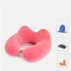 LZZ- Travel Pillow Travel Pillow Memory Foam Travel Pillow Kakla spilvens 360° Galvas balsts Mašīnā mazgājams jostas uzglabāšanas maisiņš Ausu aizbāžņi Acu maska (Krāsa: K)