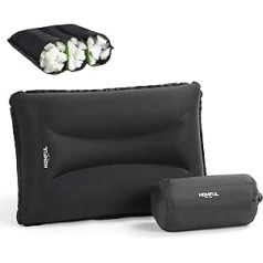 HOMFUL Self Inflatable Camping Pillow, Ultralight Pillow for Neck, Lumbar Support, Backpacking, Travel Pillow for Camping, Hiking, Backpacking, Black