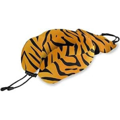 QMIN Reisekissen Tiger Animal Skin Print, Memory Foam Nackenkissen Unterstützung, U-förmiges Kissen, ergonomisches Nackenkissen, Reiseset für Langstrecken Flugzeuge Auto Zug