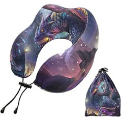 YOUJUNER Travel Pillow Fantasy Dragon Memory Foam Neck Pillow Support Pillow Neck Pillow