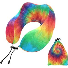 YOUJUNER ceļojumu spilvens Abstract Tie Dye atmiņas putu kakla spilvena atbalsta spilvens kakla spilvens