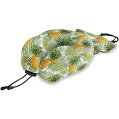 QMIN Travel Pillow Tropical Palm Leaves Ananāsu Memory Foam Kakla spilvena balsts U formas spilvens Ergonomisks kakla spilvena ceļojumu komplekts tālsatiksmes lidmašīnu autovilcienam