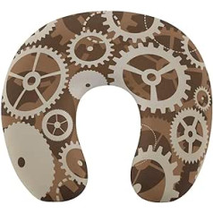 TRoki Cogs and Gears Hilarious U-Shaped Memory Neck Pillow for Travel, Home and Office Comfort