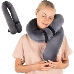 AviiatoR 6 in 1 Travel Pillow Adaptable UK Made 7D Adjustable Fiber ar Zip Kaklu un galvas balstu | Ideāli piemērots ceļojumiem, mājām, lidojumiem, ceļojumiem, kempingiem, spēlēm