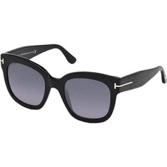 Tom Ford Unisex-Erwachsene FT0613 01C 52 Sonnenbrille, Schwarz (Nero Lucido/Fumo Specchiato)