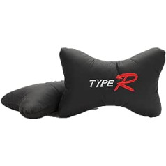 A2ZWORLD Pack of 2 Car Cushions, Travel Pillow for Headrest and Neck, Gaming Chair Cushion (Black Type R)