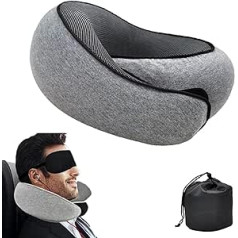 Odipie Flyhugz-Nackenkissen, Flyhugz-Reisekissen, Flyhugs-Nackenkissen, Fly Hugz-Reisekissen, Wander Plus-Reisekissen, Verstaubares U-förmiges Kissen, Memory Foam-Flugzeugkissen (Drak Gray)