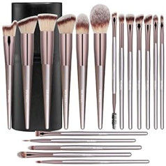 Bs-Mall 18 Pcs Premium Synthetic Makeup Brush Set Foundation Powder Concealer Eyeshadow Blush Makeup Birshes Champagne Gold Cosmetic Brush with Black Paper Case