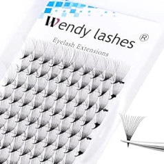 Wendy Lashes Apjomīgas skropstu pieaudzēšanas, 12D lietošanai gatavas ventilatora skropstu pieaudzēšanas, 0,07 15 mm, D Curl, zīda skropstas, apjoma palielināšanas skropstas, lietošanai gatavas ventilatora skropstu pieaudzēšanas (12D-0,07-D