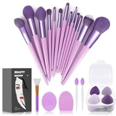 Koccido Aplauzuma otu komplekts, 22 gab. Foundation Brushes Eyeshadow Brushhes Aplauzuma otu komplekts (violeta, 22 gab.)