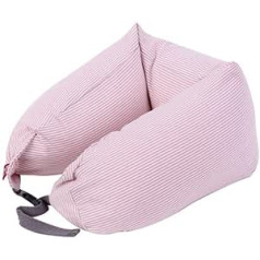 NbiKe Travel Pillow U-veida spilvens Auto birojs Lidmašīnas galvas balsts Putu daļiņas Kakla spilvens Miega spilvens ar cepuri (Krāsa: Rozā-1, Izmērs: 25X26X12cm)