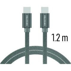 Swissten Textile Fast Charge 3A USB-C / USB-C Datu un Uzlādes Kabelis 1.2m