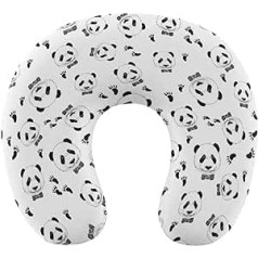 Panda Footprint Travel Pillow Pārnēsājams kakla spilvens U-veida spilvena automašīnas galvas balsts sievietēm vīriešiem