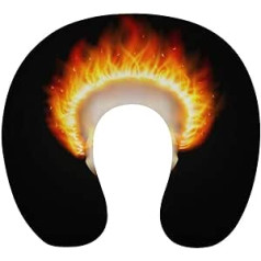 Burning Skull Travel Pillow Pārnēsājams kakla spilvens U formas spilvena automašīnas galvas balsts vīriešiem un sievietēm