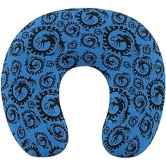 Black Dragon Travel Pillow Pārnēsājams kakla spilvens U formas spilvena automašīnas galvas balsts vīriešiem un sievietēm