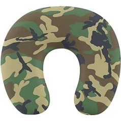 Memory Foam Travel Pillow, Classic Black Camouflage Neck Pillow for Daily Sleep, Home, Airplane, Car or Office