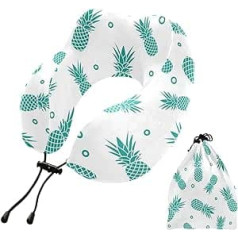 MCHIVER Ananas-Nackenkissen zum Schlafen, Memory-Schaum, Reisekissen mit Aufbewahrungstasche, verstellbar, weiches Kopf- und Nackenstützkissen für Flugzeug, Camping, Reisen, Essentials