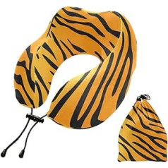 YOUJUNER Travel Pillow Animal Tiger Skin Print Memory Foam Neck Pillow Support Pillow Neck Pillow