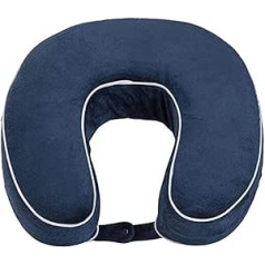 AleXanDer1 Travel Pillow Soft Memory Foam Neck Pillow Flat U-shaped Pillow Neck Pillow Nap Rest Pillow (Colour: Blue)