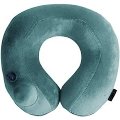 Inflatable Neck Pillow Portable Travel Pillow for Airplane Comfort Sleeping, Relaxing Drawstring Neck Pillow U Shape, Green