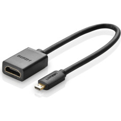 UGREEN 20134 Mikro HDMI adapteris ar HDMI, 20 cm (melns)