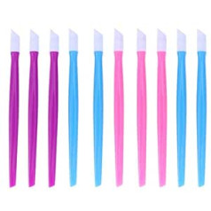 ‎Frcolor FRCOLOR 10 vienetų odelių stūmiklis guminė plastikinė rankena nagų valiklis spalvotas nagų dailės įrankis vyrams ir moterims (atsitiktinė spalva)